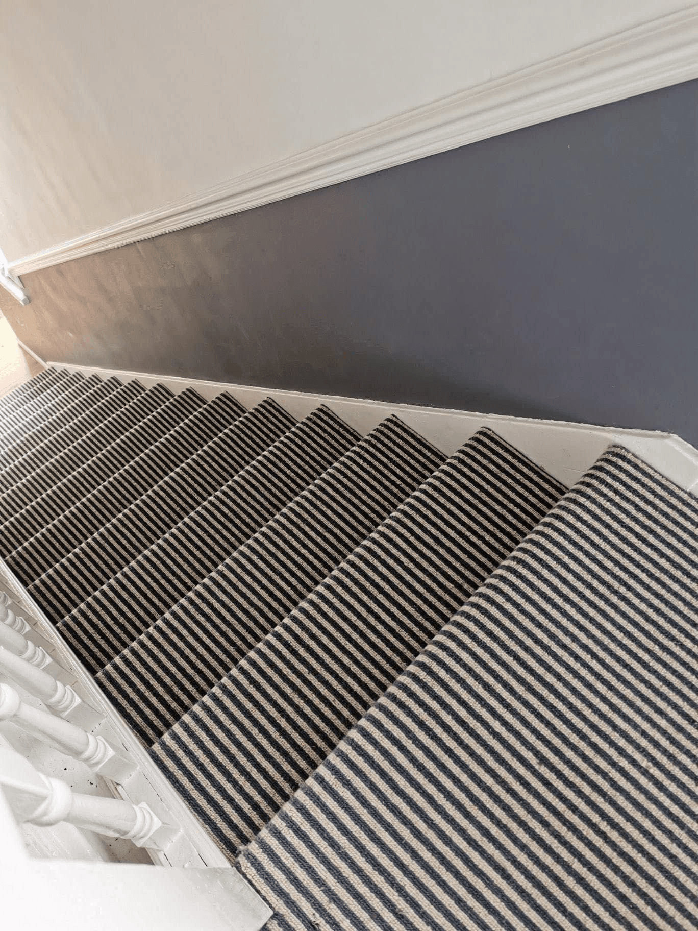 Striped stair runner carpet